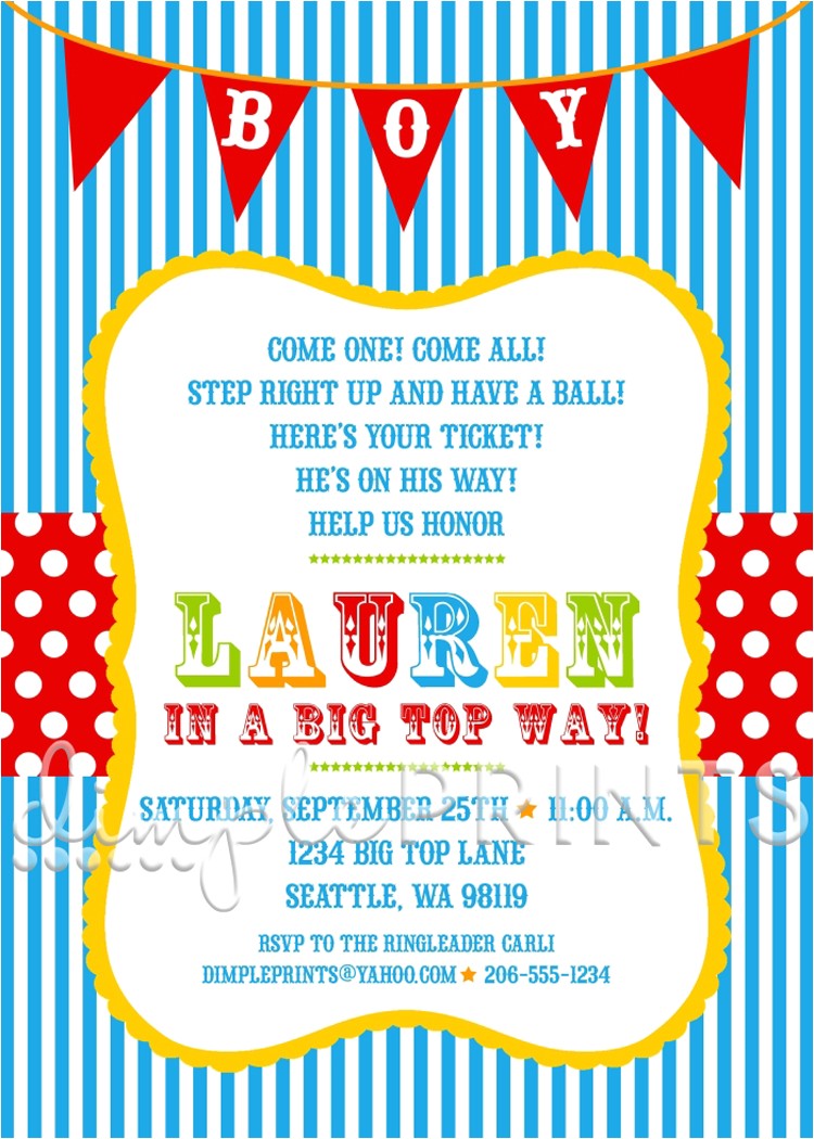 Carnival themed Baby Shower Invitations Baby Shower Invitations Best 10 Vintage Circus Baby