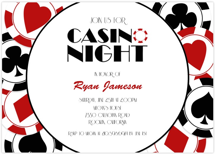 Casino Party Invitations Templates Free Casino Party Invitations
