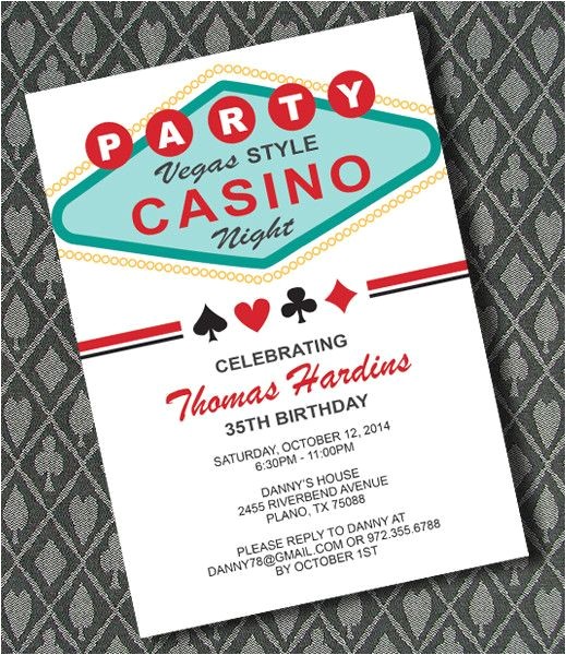 Casino Party Invitations Templates Free Diy Vegas Casino Night Invitation Template From