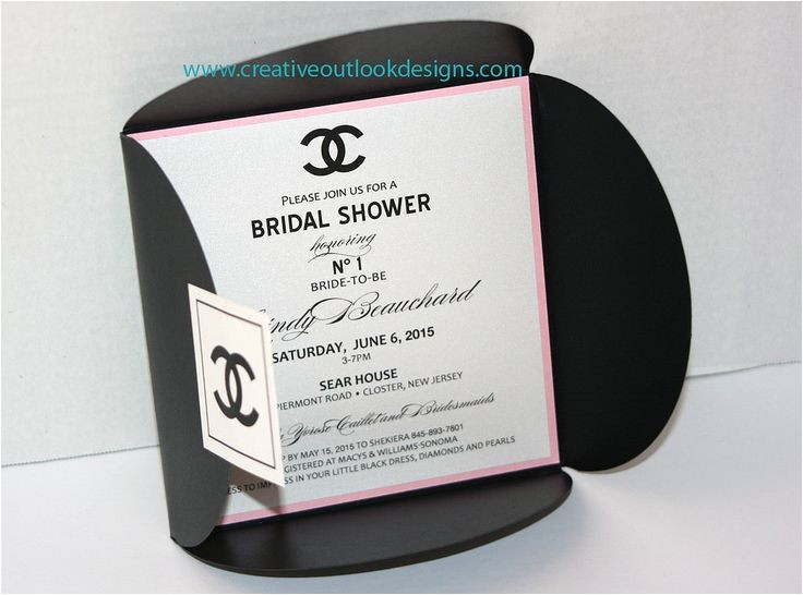 Chanel Inspired Bridal Shower Invitations Cc Chanel Inspired Invitation Chanel Inspired Bridal Shower Invitations Cc Chanel Inspired Invitation