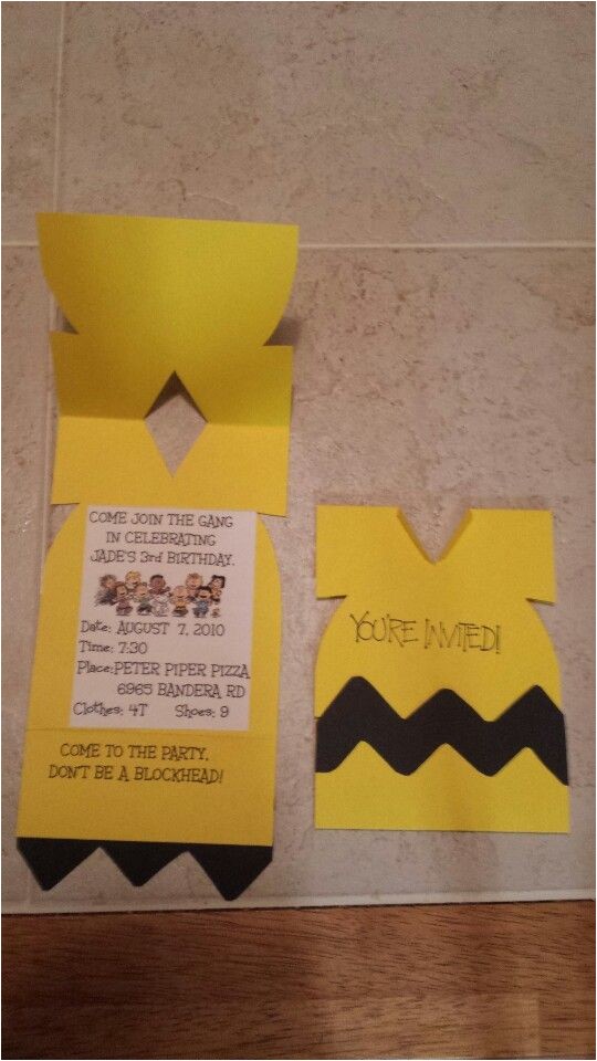 Charlie Brown Birthday Invitations Charlie Brown Invitations for A Peanuts theme Party