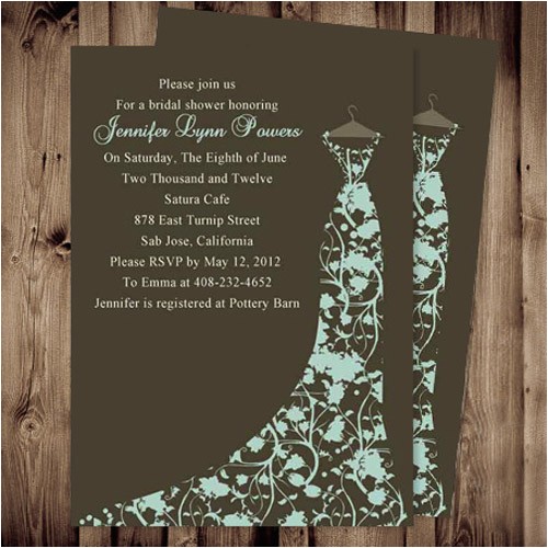 Cheap Bridal Shower Invitations Printable Cheap Brown Floral Gown Bridal Shower Invitations