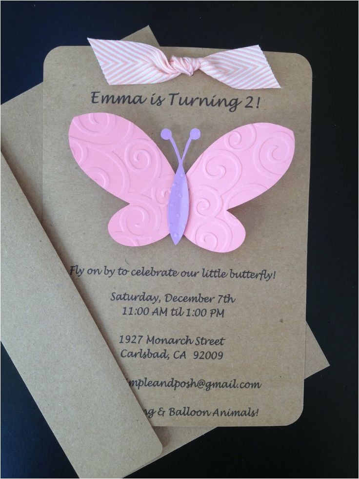 Cheap Customized Birthday Invitations butterfly Invitations Custom Made and Handmade by