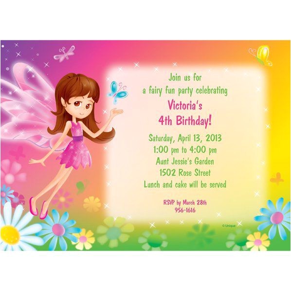 Cheap Customized Birthday Invitations Fairy Birthday Party Personalized Invitation Each