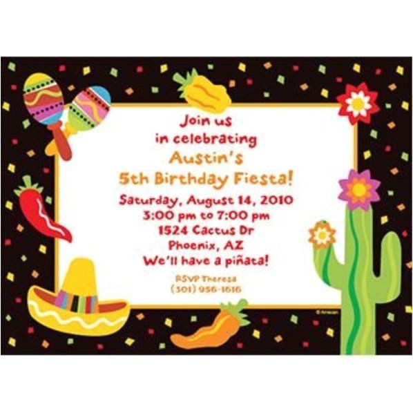 Cheap Customized Birthday Invitations Fiesta Party Personalized Invitation Each Cheap