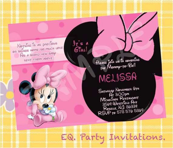 Cheap Minnie Mouse Baby Shower Invitations Baby Minnie Mouse Baby Shower Invitations