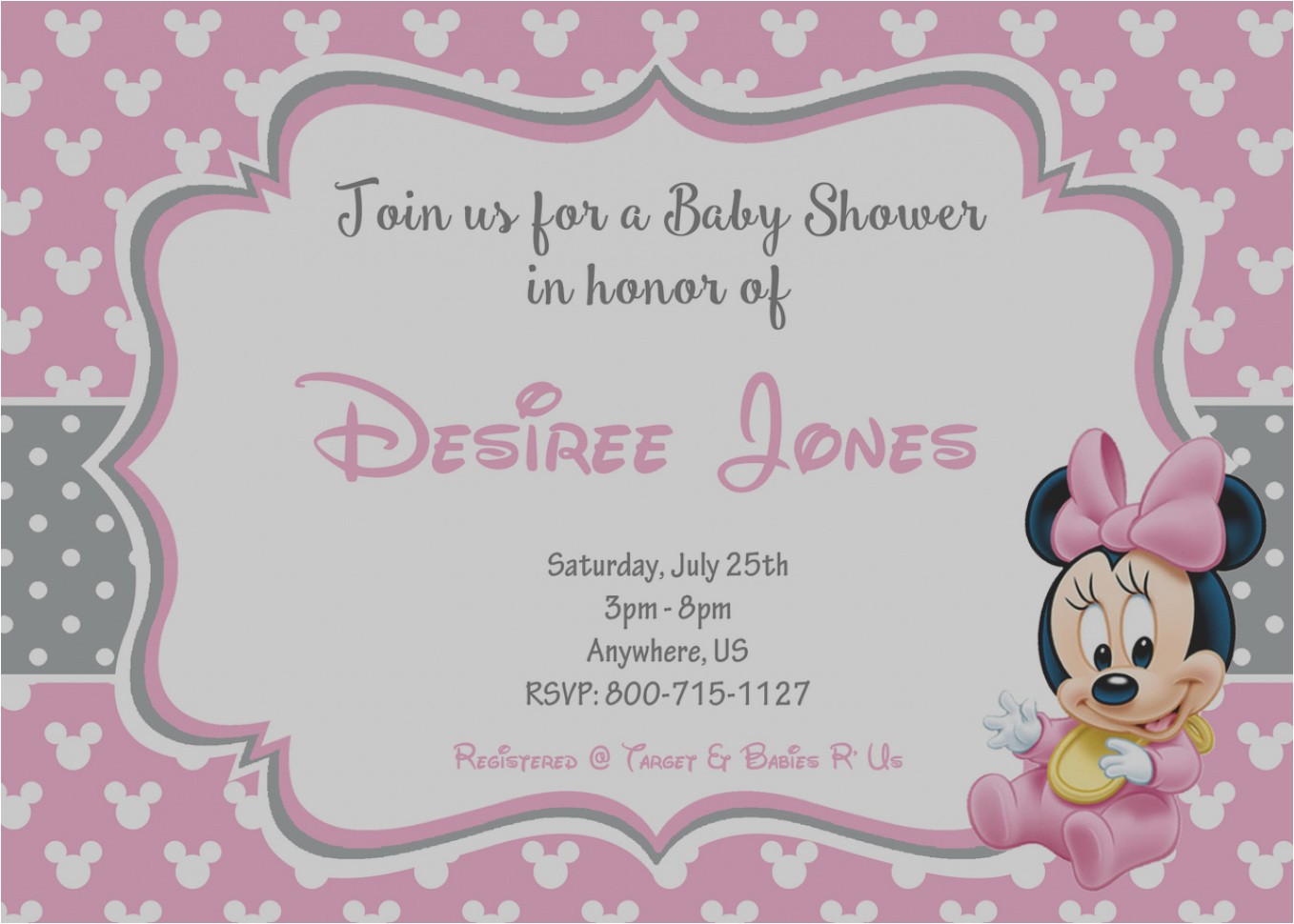 Cheap Minnie Mouse Baby Shower Invitations Free Minnie Mouse Baby Shower Invitations Baby