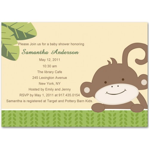 Cheap Monkey Baby Shower Invitations Baby Shower Monkey theme