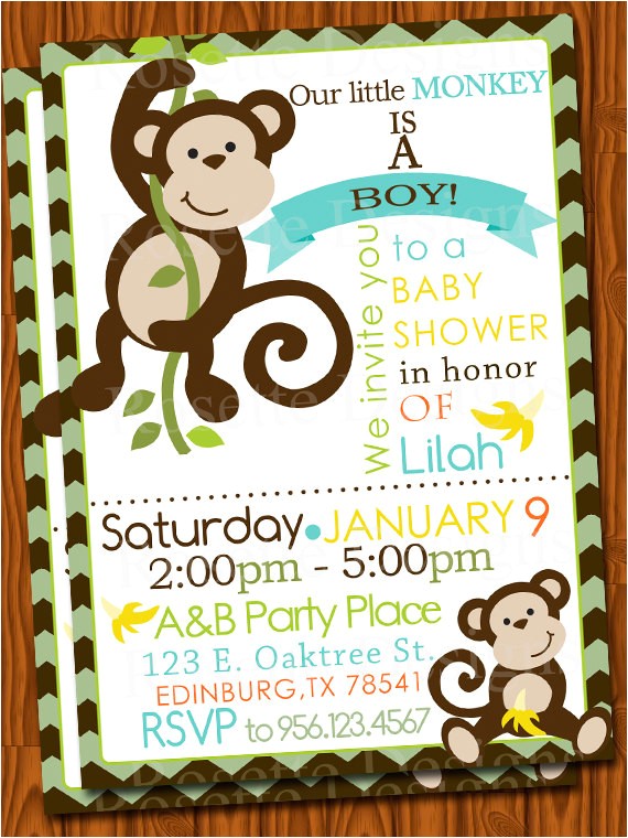 Cheap Monkey Baby Shower Invitations Monkey Baby Shower Invitations