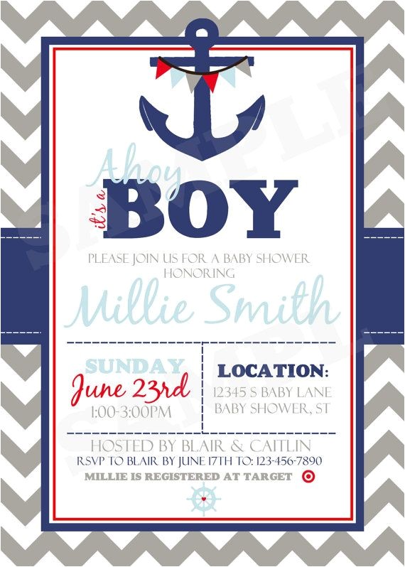 Cheap Nautical Baby Shower Invitations Baby Shower Invitations Cheap Nautical theme Baby Shower