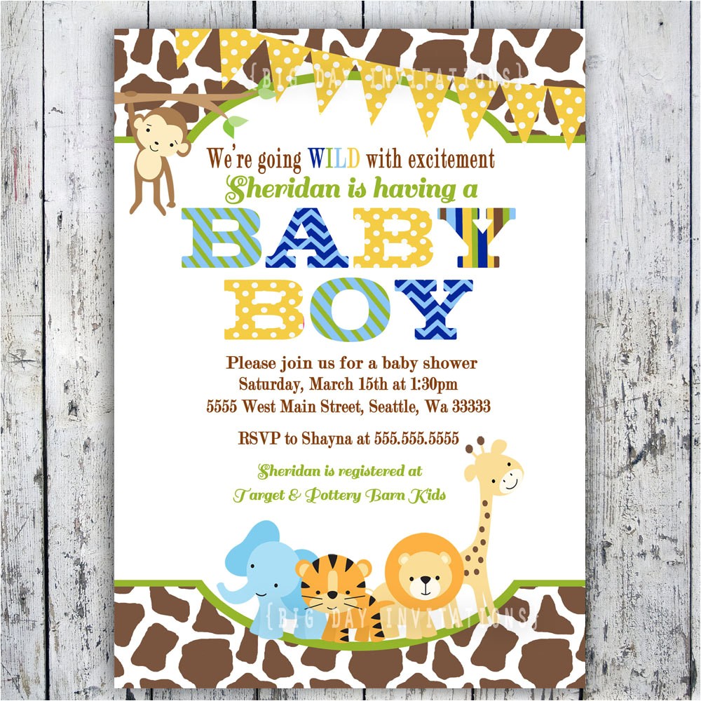 Cheap Safari Baby Shower Invitations Design Jungle theme Baby Shower Invitations Cheap Jungle