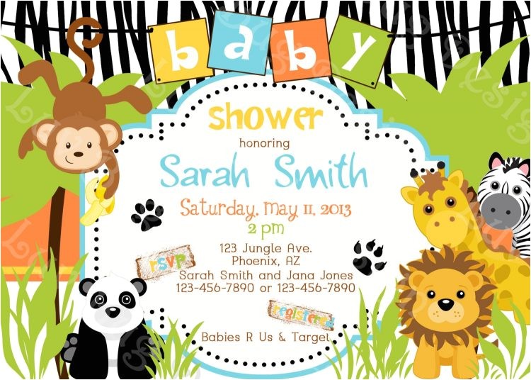 Cheap Safari Baby Shower Invitations Girl Jungle Safari Animal Baby Shower Invitations Tags Saf