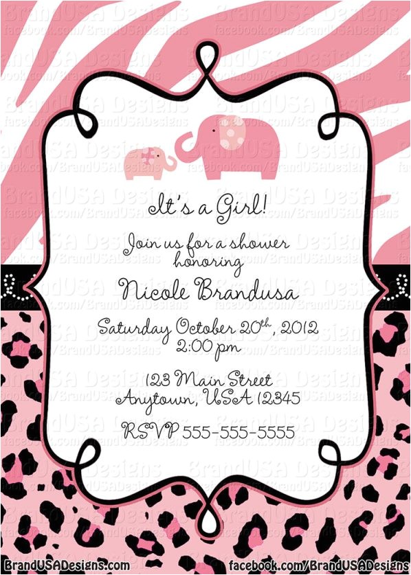 Cheap Safari Baby Shower Invitations the Most Viral Collection Pink Safari Baby Shower