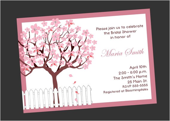 Cherry Blossom Bridal Shower Invitations Cherry Blossom Bridal Shower Invitation by Simply