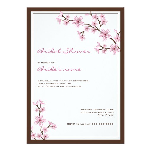 Cherry Blossom Bridal Shower Invitations Cherry Blossom Bridal Shower Invitations