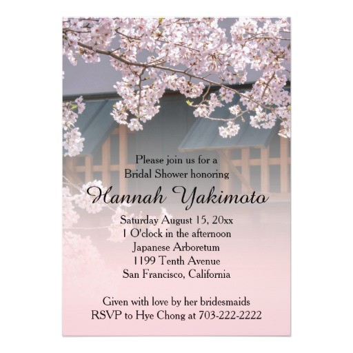 Cherry Blossom Bridal Shower Invitations Pretty Spring theme Bridal Shower Cherry Blossom Floral