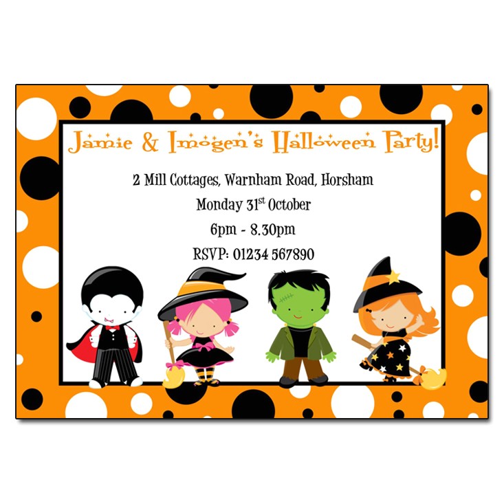 Children S Halloween Party Invitations Childrens Fancy Dress Halloween Party Invitation