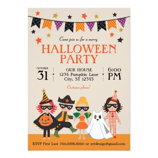 Children S Halloween Party Invitations Vintage Kids Halloween Party Invitation Zazzle