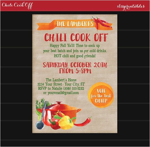 Chili Cook Off Party Invitation 8 Best Images About Chili Cookoff Invitations and Ideas On