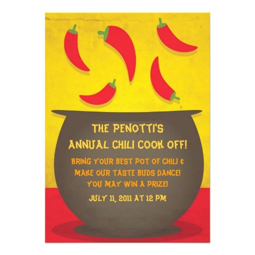 Chili Cook Off Party Invitation 82 Cook F Invitations Cook F Announcements & Invites