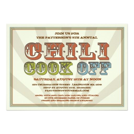Chili Cook Off Party Invitation Good Old Fashioned Chili Cook F Party Invitation