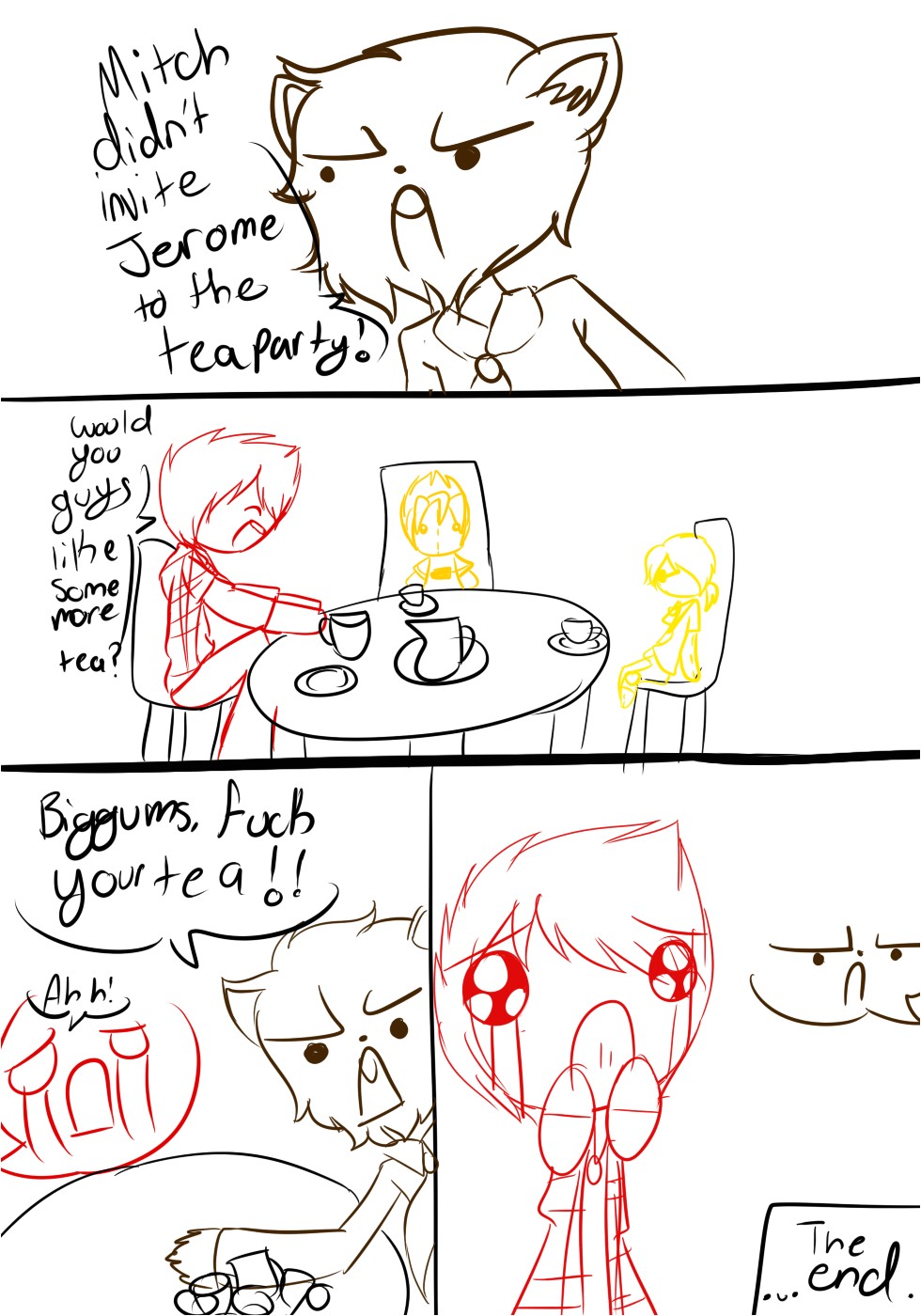 Chip Didn T Invite Jerome to the Tea Party Mitch and Jerome Tea Party by Pokemon Trash On Deviantart