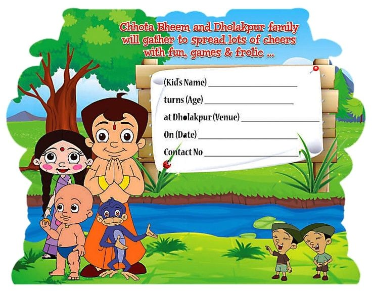 Chota Bheem theme Birthday Party Invitations Free Download Chota Bheem and Krishna Coloring Pages Hd