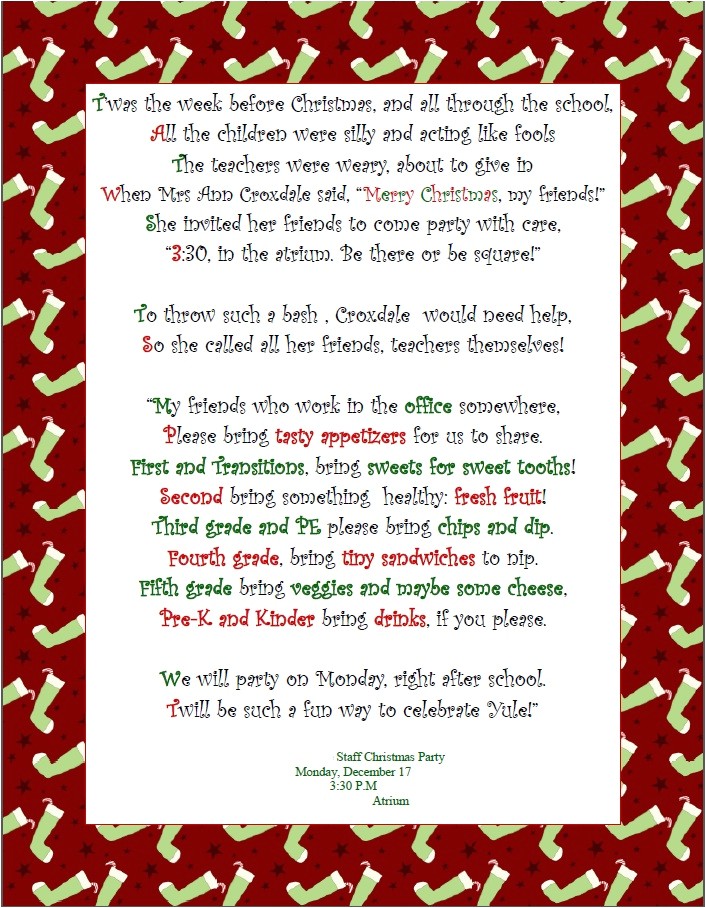 Christmas Poems for Invitation to A Party Allie 39 S Invites
