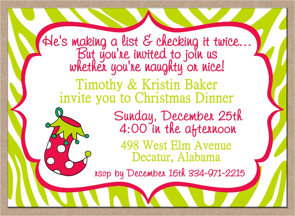 Christmas Poems for Invitation to A Party Christmas Dinner Party Invitations Oxsvitation Com
