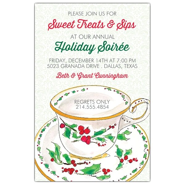 Christmas Tea Party Invitations Free Berry Merry Holiday Tea Invitations