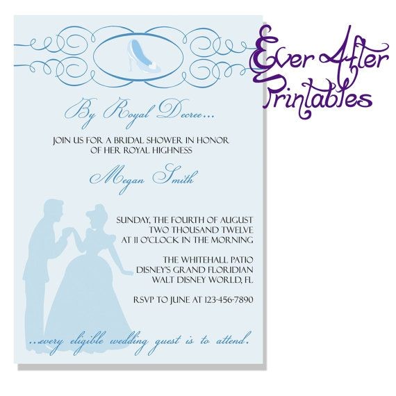 Cinderella Bridal Shower Invitations Cinderella Bridal Shower Invitation
