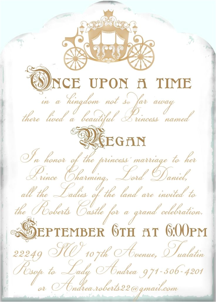 Cinderella Bridal Shower Invitations Cinderella Shower Invitation