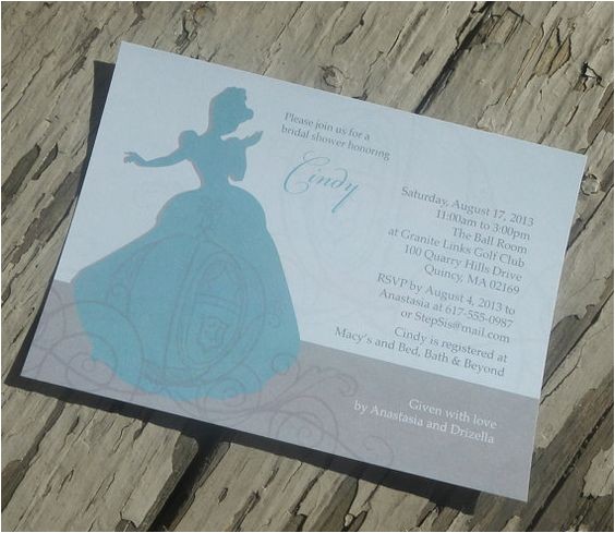 Cinderella Bridal Shower Invitations Disney S Cinderella theme Bridal Shower Invitation Cinderella Bridal Shower Invitations Disney S Cinderella theme Bridal Shower Invitation
