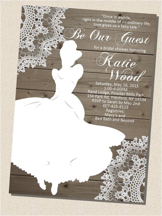 Cinderella Bridal Shower Invitations Rustic Wooden Vintage Disney Princess Cinderella Cinderella Bridal Shower Invitations Rustic Wooden Vintage Disney Princess Cinderella