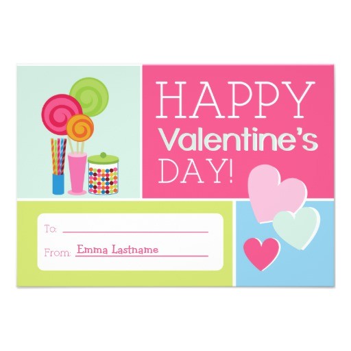 Class Valentines Party Invitation Candy & Hearts Kids School Classroom Valentine Invite