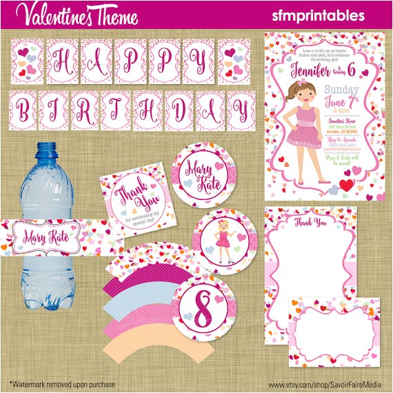 Class Valentines Party Invitation Valentine S Day Birthday Party Invitation Bundle Hearts