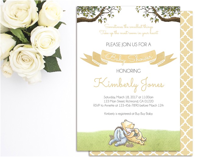 Classic Winnie the Pooh Baby Shower Invites Classic Winnie the Pooh Baby Shower Invitations