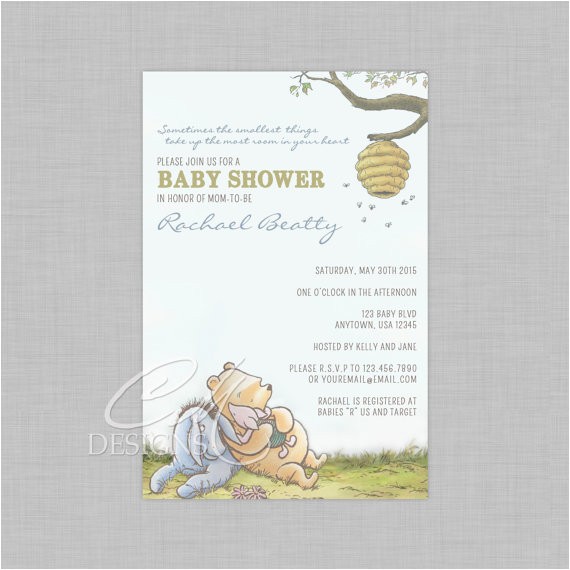 Classic Winnie the Pooh Baby Shower Invites Classic Winnie the Pooh Baby Shower Invite by