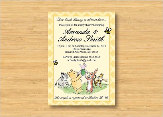 Classic Winnie the Pooh Baby Shower Invites Items Similar to Classic Winnie the Pooh Baby Shower