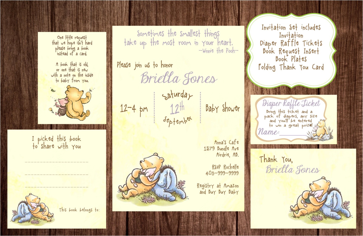 Classic Winnie the Pooh Baby Shower Invites Printable Winnie the Pooh Baby Shower Story Book Baby Shower