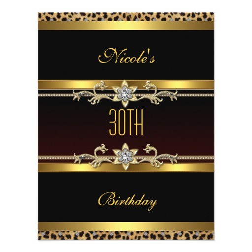 Classy 30th Birthday Invitations Elegant Black Gold Jewel 30th Birthday Invitation