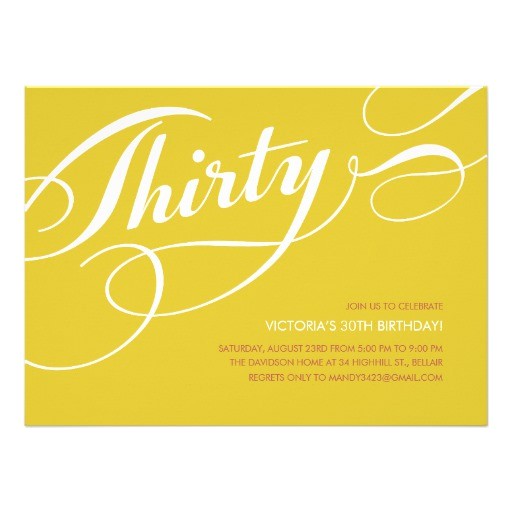 Classy 30th Birthday Invitations Yellow Elegant 30th Birthday Invitations 14 Cm X 19 Cm