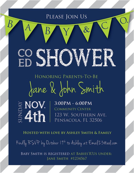 Co-ed Baby Shower Invitation Wording Unavailable Listing On Etsy