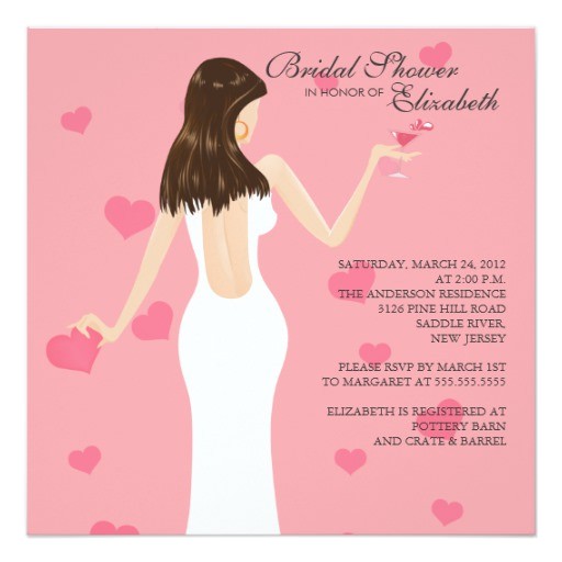Cocktail Bridal Shower Invitations Chic Cocktail Bride Bridal Shower Invitation Pink