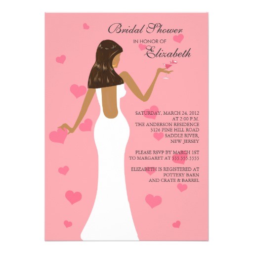 Cocktail Bridal Shower Invitations Chic Cocktail Bride Bridal Shower Invitation Pink