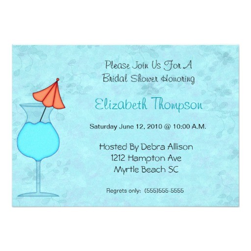 Cocktail Bridal Shower Invitations Cocktail Bridal Shower Invitation