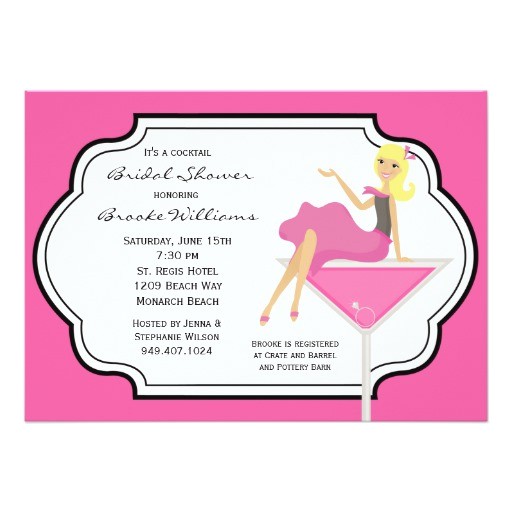 Cocktail Bridal Shower Invitations Cocktail Bridal Shower Invitation