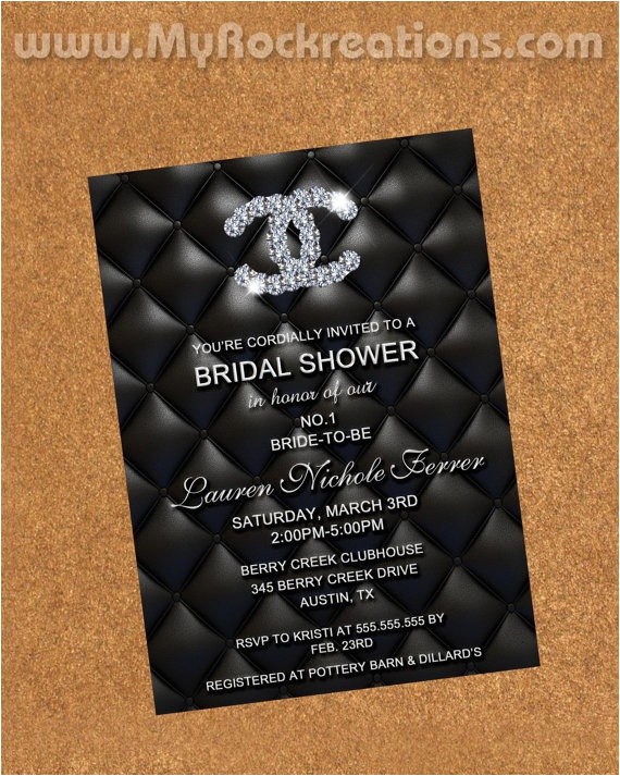 Coco Chanel Bridal Shower Invitations Chanel Bridal Shower Invites