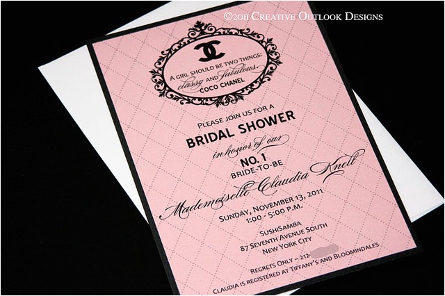 Coco Chanel Bridal Shower Invitations Coco Chanel Bridal Shower Invitation