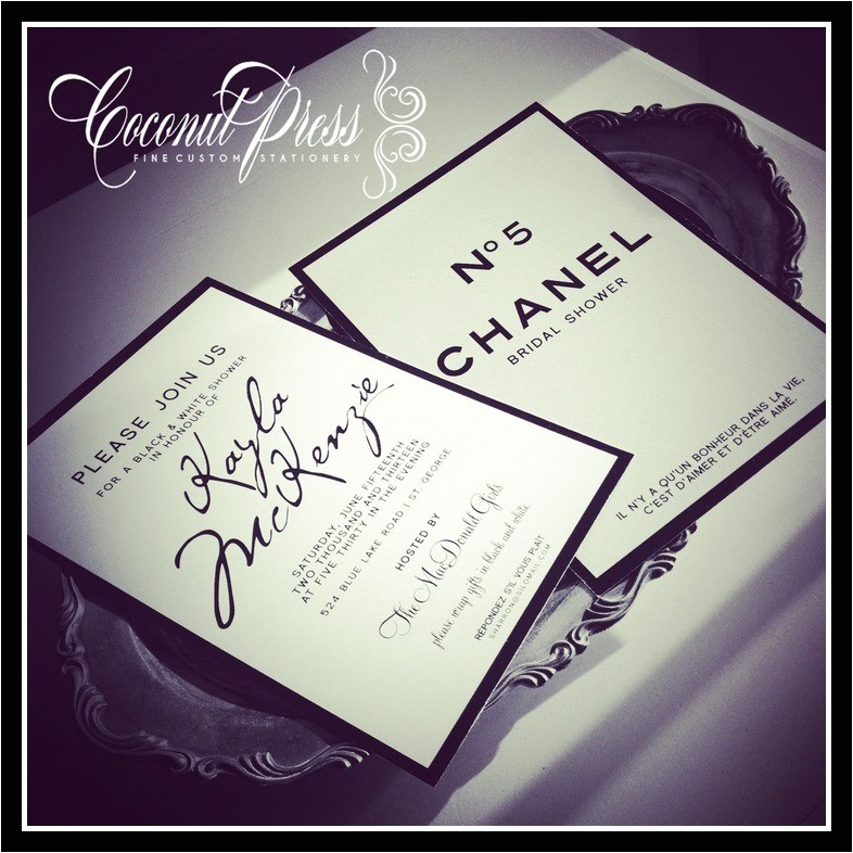 Coco Chanel Bridal Shower Invitations Coco Chanel Bridal Shower theme